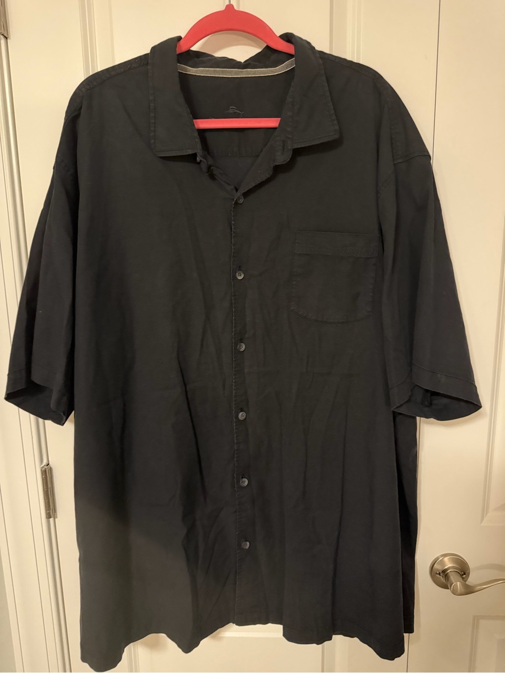 Tommy Bahama Black Short-Sleeve Button-Down Shirt 4X Mens